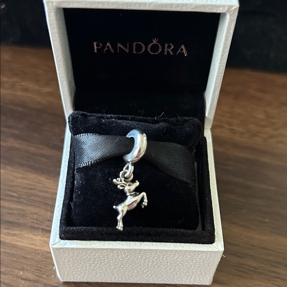 Authentic Pandora Dangle Reindeer Charm